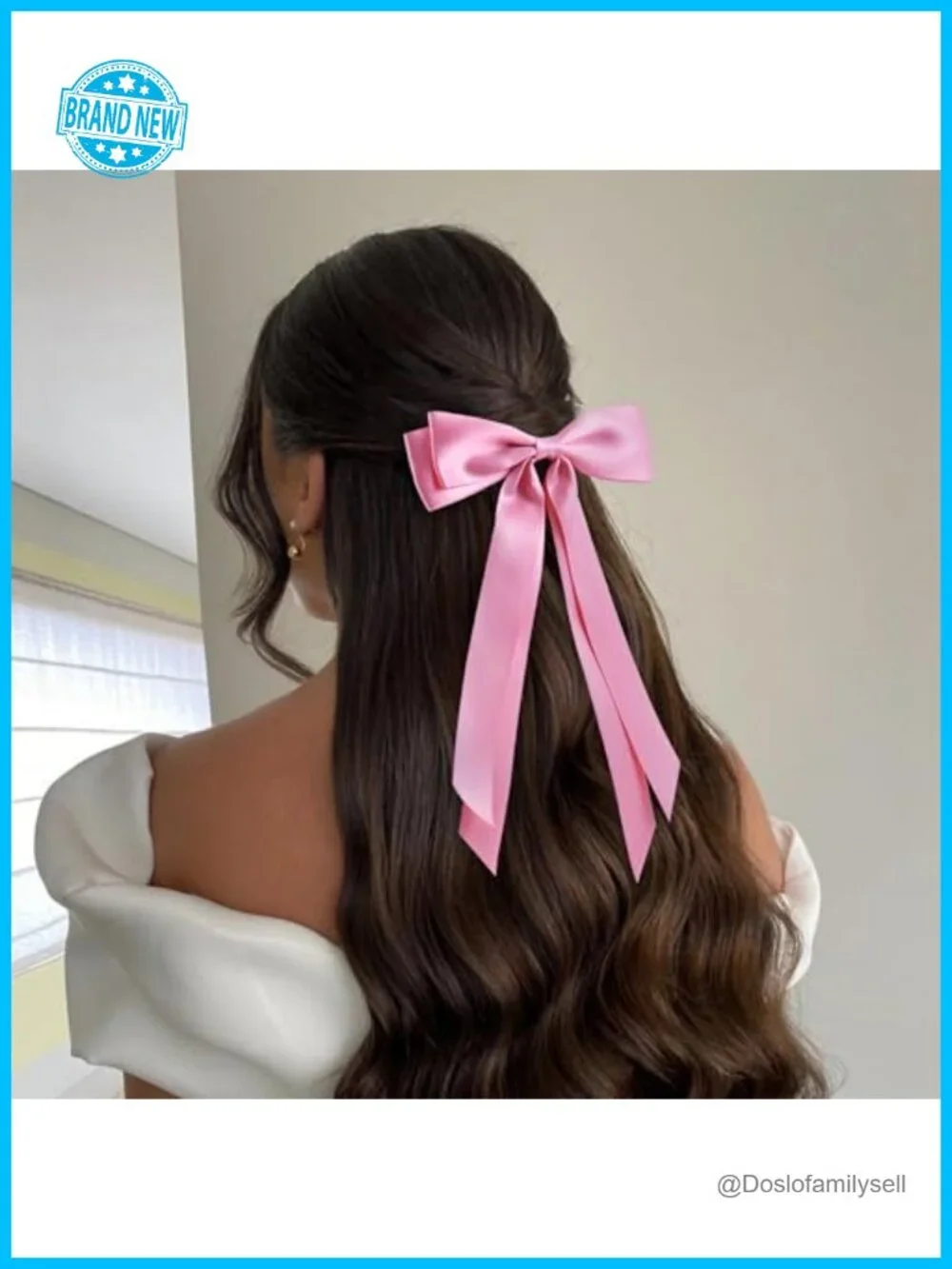 6Pcs Hair Bows Clips Silky Satin Ribbon Alligator Barrettes French Hair